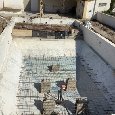 Ferraillage du fond de la piscine et de la plage
